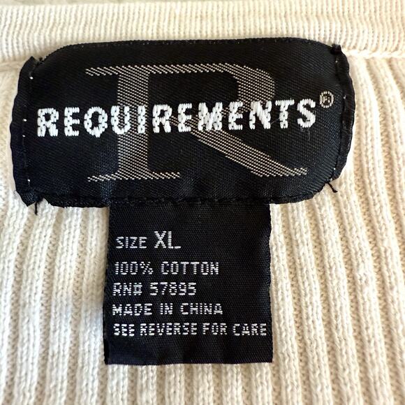 Requirements Womens XL White Long Sleeve Ribbed Button-up Sweater Casual Career - Picture 3 of 9